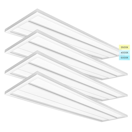 Luxrite 1x4 FT Troffer LED Panel Lights 3CCT 3500K-5000K 25/30/35W Up to 3850LM 0-10V Dimmable DLC UL, 4PK LR25709-4PK